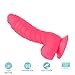 pure love Fantasy Silicone Dildo with Suction Cup, Ribbed & Studded, 7 Inch, Pink