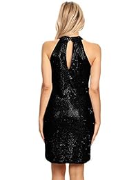 Anna-Kaci - Vestido de cóctel para mujer, sin mangas, con lentejuelas