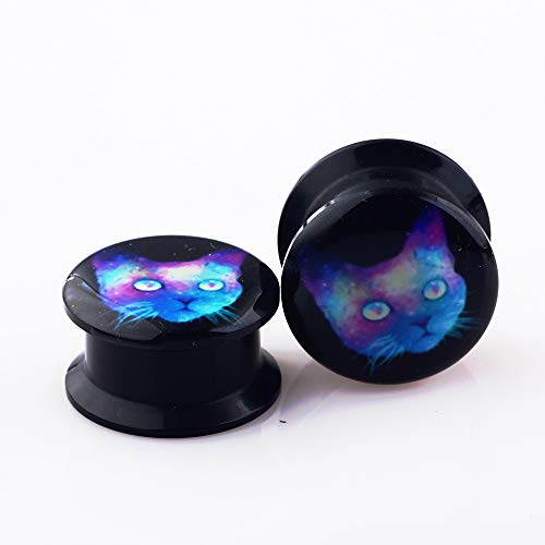 TIANCI FBYJS 5 Pairs Ear Gauge Plugs Black Acrylic Screw Fit Ear Plug Flesh Tunnel Body Piercing Jewelry (8mm=0g)