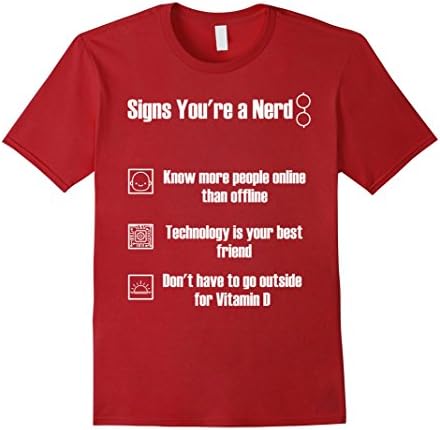 Mens Signs You're a Nerd tshirt 3XL Cranberry