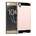 Sony Xperia XA1 Ultra Case,Sony Xperia XA1 Ultra Dual Case,Wtiaw [Brushed Metal Texture] Hybrid Dual Layer Defender Case for Sony Xperia XA1 Ultra-LS Rose Gold
