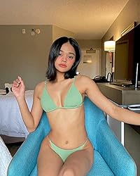 ZAFUL Womens Textured Tie String Bikini Swimwear