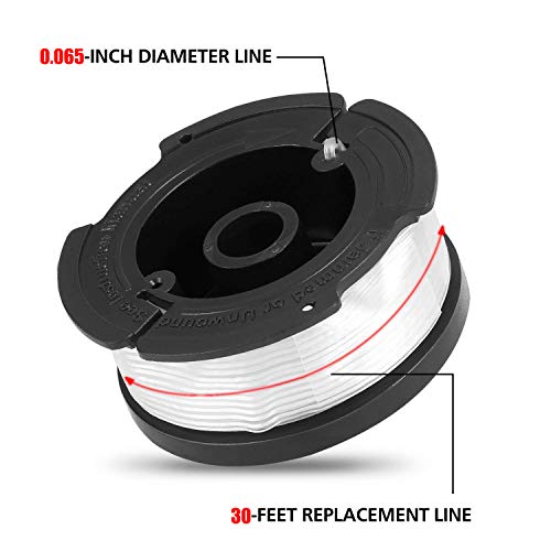 Homics Line String Trimmer Replacement Spool Compatible with Black+Decker AF-100-3ZP String Trimmer Grass Edger, Replacement Autofeed Spool 30ft 0.065", 4 Pack