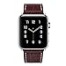 MARGE PLUS Compatible with Apple Watch Band 44mm 42mm with Case, Alligator Grain Calf Genuine Leather Strap Replacement for iWatch Series 5/4/3/2/1 Sport and Edition, Light Brown