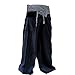 LannaPremium 2 Tone Thai Fisherman Pants Yoga Trousers Free Size Plus Size Cotton Dark Blue and Drill Striped Gray
