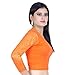 Chandrakala Women's Stretchable Readymade Lycra Orange Indian Ethnic Saree Blouse Crop Top Choli-Small (B101ORA)