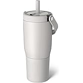 BrüMate Resa 25oz 100% Leakproof Travel Tumbler with Handle & Straw | Flexible SoftSip Straw | Silicone Sleeve for Durability | Stainless Steel | Cup Holder & Travel Friendly Water Bottle | (Dune)