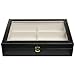 Luxurious Black Eyeglasses/Sunglasses Storage Organizer Display Case Box w/Leatherette Trim - MyGift