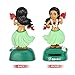 Amosfun Dashboard Hula Girl Bobble Head Solar Powered Hawaiian Hula Shaking Head Dancing Toy Figure Doll for car Interior Decorations Ornament (Green)