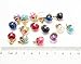 Libiline 16pcs 12mm(0.48'') Colorful Mix Lots Assorted-Colors Antique Charms Glass Ball with Tiny Shiny Rhinestone Beads Pendant Craft Accessory Diy Necklace Bracelet Craft Jewelry Making Supply