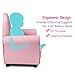 INFANS Children Sofa Pink, Kids PVC Leather Upholstered Couch with Bejeweled Backrest, Sturdy Wood Frame, Extra Thick Sponge, Multifunction Toddler Armrest Chair, Pink (23-Inch Single Sofa)