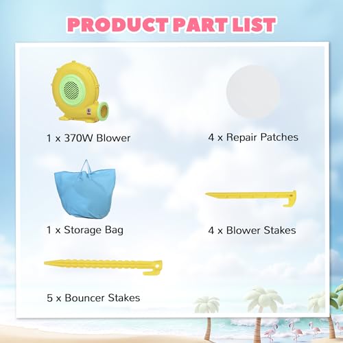 Qaba 8.2FT x 7.4FT White Bounce House, 3-in-1 Inflatable Bounce House with Slide and Ball Pit for Kids Ages 3-8, Indoor Outdoor Bouncy Castle with 370W Blower for Birthday and Wedding Party, White
