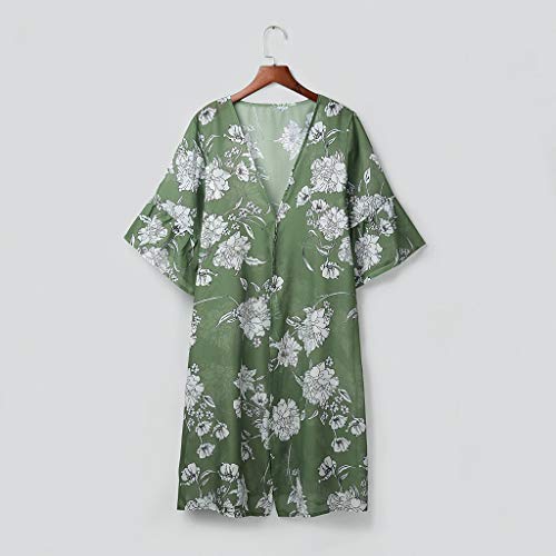 Farmerl Womens Loose Cardigan Ladies Floral Ruffles Long Blouse Tops Outwear-New