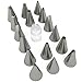 iCooker 17-Pack Decorating Tips for Cake Supplies [FREE Pastry Bag Kit Set] Best Professional Tool Tips for Icing Cupcakes - Stainless Steel Reusable Coupler & Storage Case