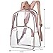 NiceEbag 6 in 1 Clear Backpack with Cosmetic Bag & Case, Clear Transparent PVC School Backpack Outdoor Bookbag Portable Travel Toiletry Bag Makeup Quart Luggage Organizer (Rose Gold)