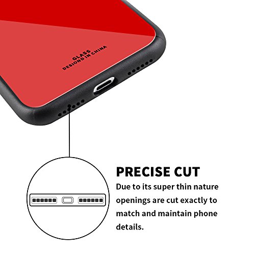 GreenElec iPhone X Case 9H Hardness Glass Back Cover Anti-Scratch with Excellent Grip Compatible for Apple iPhone X (2017) - Red