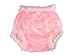 Haian Adult Incontinence Pull-on Plastic Pants Lace Panties Color Transparent Pink With White Lace (X-Large)