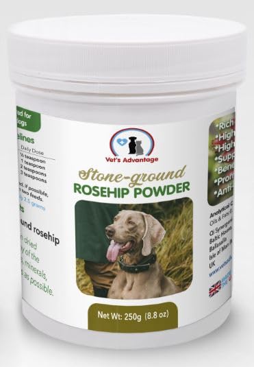 100% Pure Stone-ground Rosehip Powder for Dogs - Multivitamin and Mineral Super-food for Optimal Wellbeing Plus Joint Maintenance