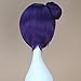 Miss U Hair Adult Costume Wig Short Straight Purple Cosplay Halloween Wig with Bun Flower