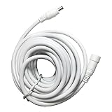 Hanvex HDX20W 20ft 2.1mm x 5.5mm DC Plug Power Adapter Extension Cable, 18AWG Heavy Duty Cord for 12V, 24V LED Strip, Lighting, and more, White