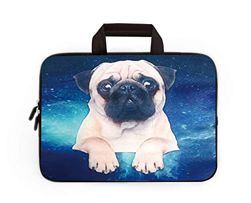 Laptop Carrying Bag Case Notebook Ultrabook Bag Tablet Cover Neoprene Sleeve Briefcase Bag Compatible Samsung Google Acer HP DELL Lenovo Asus (for 11" 11.6" 12" 12.1" 12.5 Inch, Cute Pug)