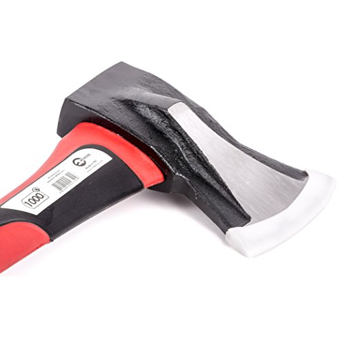 INTERTOOL Steel Splitting Axe, Splitting Maul 2.2 lb/1000 g with 12.4-in Fiberglass Haft HT-0274