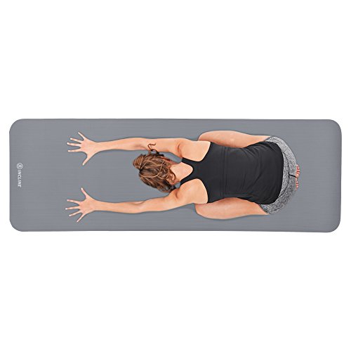Incline Fit Extra Thick Exercise Mat w/Carrying Strap - Non Slip & Comfortable Workout Mat for Yoga, Pilates, Stretching, Meditation, Floor & Fitness Exercises, Elephant Gray - Thumbnail 7