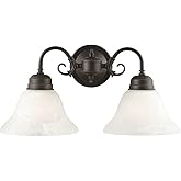 Design House Millbridge 2-Light Wall Sconce, Oil Rubbed Bronze Finish, Frosted Glass Shades, Dimmable, for Bathroom, Hallway,