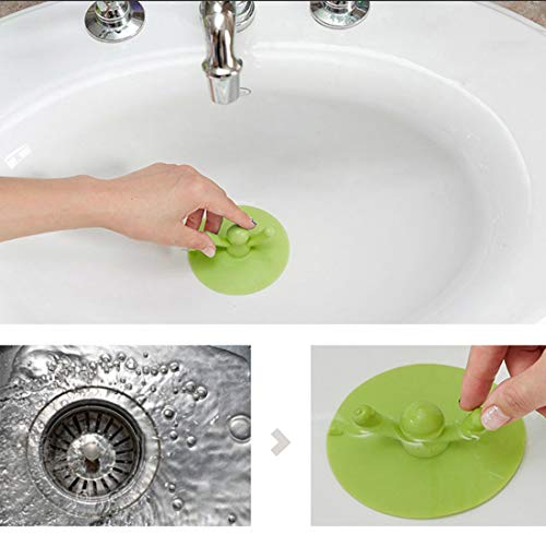 Home Kitchen Washroom Bathroom Shower Waterproof Silicone Sink Plug Water Sink Bathtub Drainage Stopper Tool - Green
