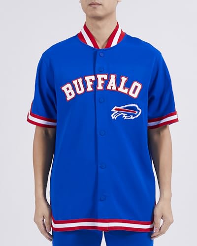 Pro Standard Mens NFL Buffalo Bills Classic Chenille Button Down Royal Blue/Red M