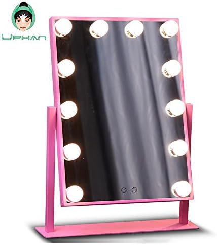 UPHAN U3 19.6 inch Large Hollywood Makeup Mirror, 400×300mm Dual color LED Big Bulb Adjustable Dimming Light Vanity mirror with Lights