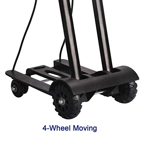 WOHOME Portable Folding Hand Truck, Hand Cart 150 lb Capacity with 4 Wheels for Luggage, Travel, Moving, Shopping, Office Use
