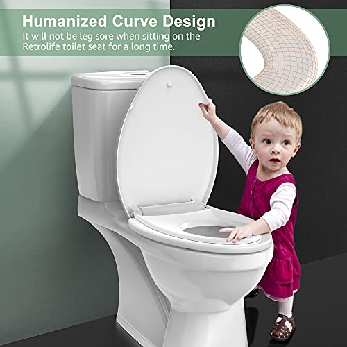 Toilet Seat with BuiltIn Potty Training Seat, Elongated Toilet Seat
