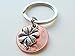 Clover Charm Layered Over 2012 Penny Keychain, 12 Year Anniversary, Couples Keychain