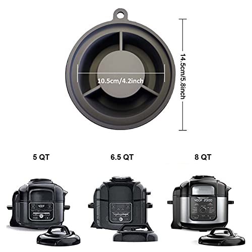 Pressure Cooker Lid Stand Silicone Lid Holder Accessories Compatible with Ninja Foodi Pressure Cooker and Air Fryer Accessories 5 Qt, 6.5 Qt and 8 Quart. Space Saving Instant Pot Accessories 3-in-1 (Grey)