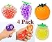JM 4 Pack Fruit Anti Stress Relief Jelly Water Beads Rainbow Squishy Grape Ball Autism Mood Squeeze Kid Toy Gift