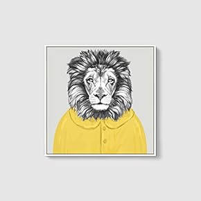 Framed Canvas Wall Art for Living Room, Bedroom Animal in Home Dress Canvas Prints for Home Decoration Ready to Hanging - 16x16 inches
