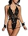 Avidlove Deep V Neck Maid Lingerie Lace Halter Sleepwear