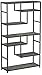 Household Essentials 8090-1 Tall Open Bookcase | Geometric Storage Shelves | Faux Slate Concrete