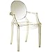 Modway Casper Modern Acrylic Stacking Kitchen and Dining Room Arm Chair in Yellow - Fully Assembled