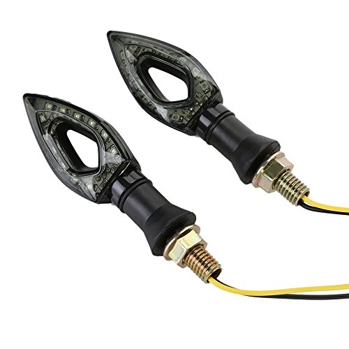 DIFEN Universal Motorcycle LED Indicators Turn Signal Light Blinker Marker for Yamaha R1 R6 FZ6 FZ1 FZ FJR Fazer XT WR TT-R (Pack of 2)