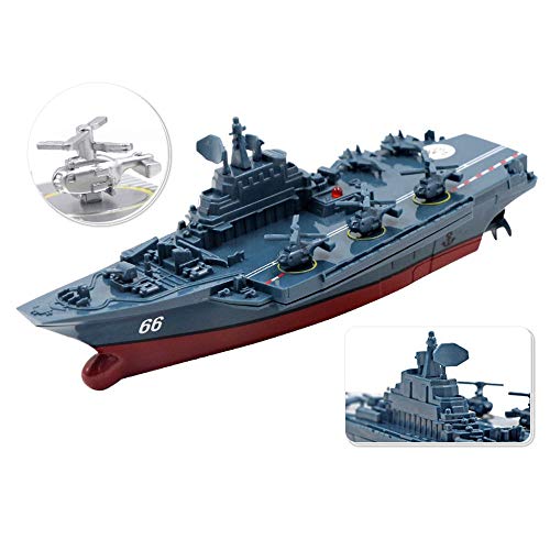 DBXMFZW Simulation Militär Fernbedienung Flugzeugträger Sommer Outdoor Wasser RC Boot Spielzeug USB Lade RC Fregatte RC… – Bild 4