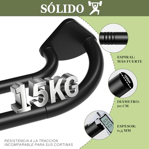 Barra Doble telescópica para Cortinas, Cortinero dobles para ventana, Barras de cortina Ajustable doble, Cortinero Dobles Negro para Salón, Dormitorio y Balcón (Nergo, 28-144‘’（0.7-3.65M）)