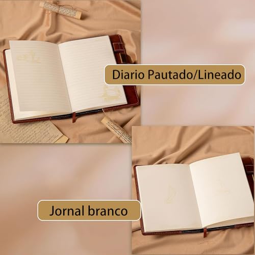 Caderno Couro Com Trava Para Combinação, Diário de Viagem para Marinheiro, Agenda Pessoal, Organizador de Planejamento Como Presente Para Meninas, Meninos, Mulheres (marrom)