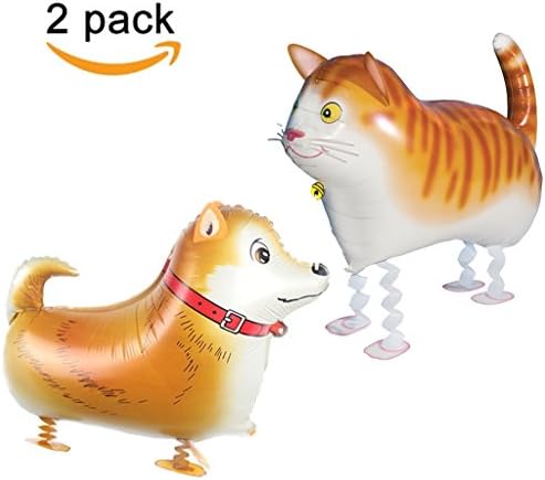 Walking Animal Balloons Cat and Dog Balloon Air Walkers, Kids Animal Theme Birthday Party Supplies Birthday Decorations
