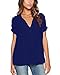 ZANZEA Women's Summer Casual Chiffon Blouse V-Neck Short Sleeve Tops Shirts