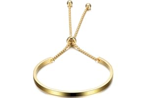 Jude Jewelers Stainless Steel Classic Plain Adjustable Size Cuff Style Bangle Bracelet