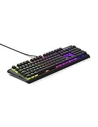 SteelSeries RGB Teclado para juegos - Táctil y silencioso - Teclas con retroiluminación LED RGB - Resistente a salpicaduras - Controles multimedia