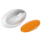 Lumitronics RV 12V Oval Porch Utility Light - Clear & Amber Lenses (White)