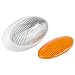 Lumitronics RV 12V Oval Porch Utility Light - Clear & Amber Lenses (White)